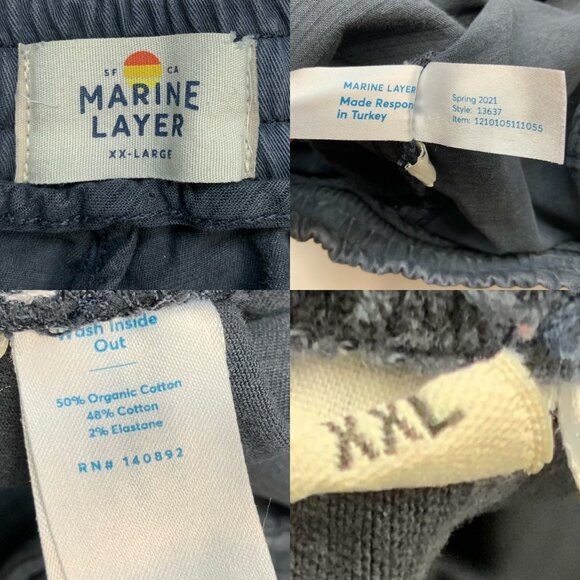 Marine Layer Mens Saturday Slim Straight Twill Pant 2XL XXL China Blue Organic - Picture 5 of 12